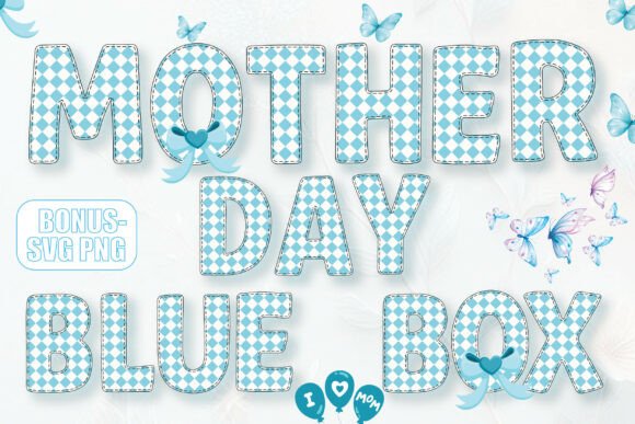 Mother Day Blue Box: Sweet & Stylish Alphabets